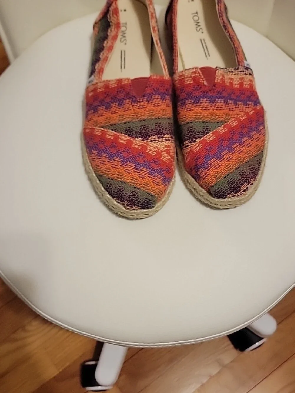 TOMS Women's Multicolor Knit Slip-On Espadrilles - Orange, Purple, Green, Red